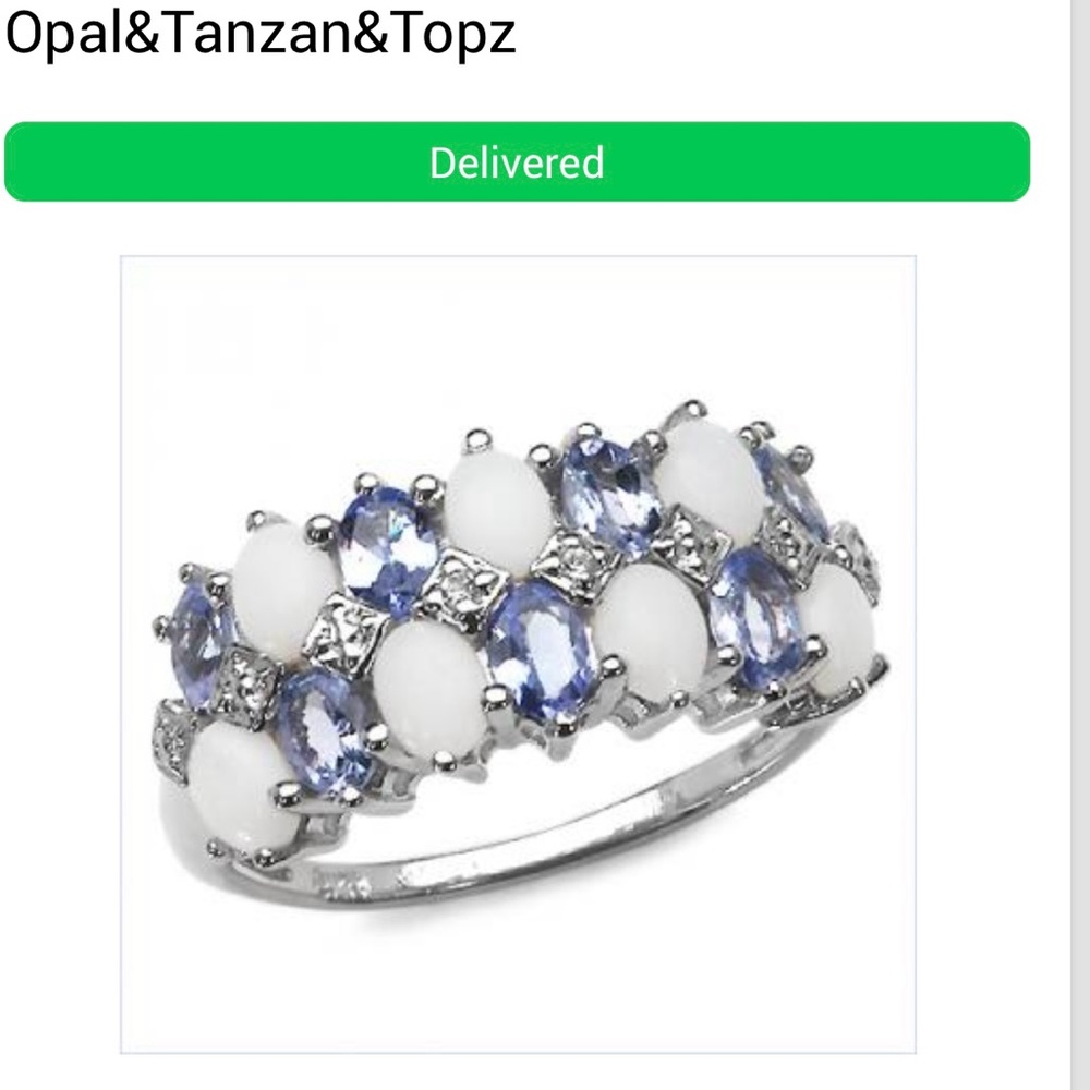 Gorgeous Women’s Opal, Tanzanite, and Topaz Fancy Designer Size 7 Ring